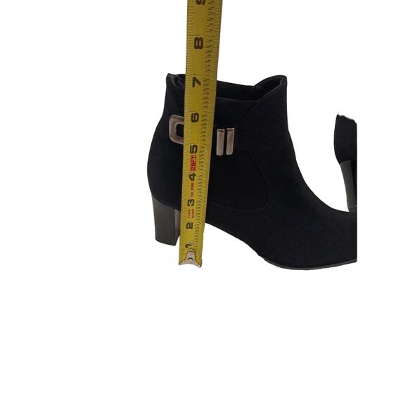 Stuart Weitzman Ankle Boots Neoprene Gore-Tex Sz 7 Black WATERPROOF Buckle Goth - Picture 15 of 16